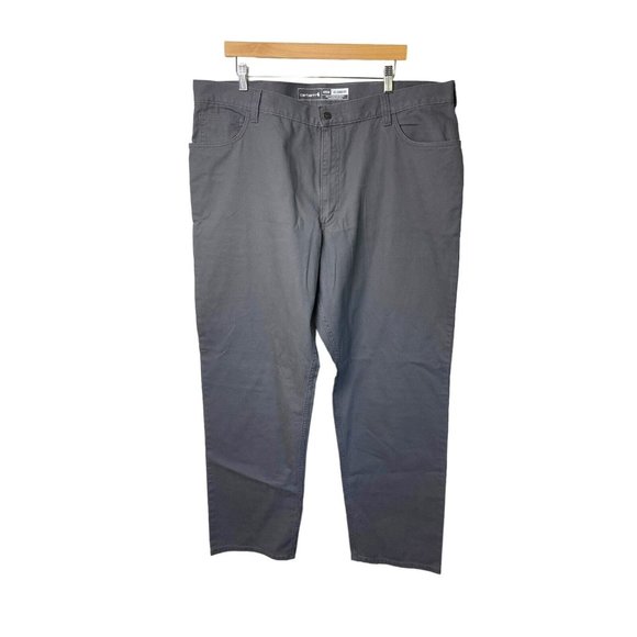 Carhartt Mens 42x34 Work Pants Rugged Flex Relaxed Fit Canvas Gray 5-Pocket - Picture 1 of 9